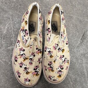 Vans Minnie Mouse Slip-On Sneakers - Cream and Pink